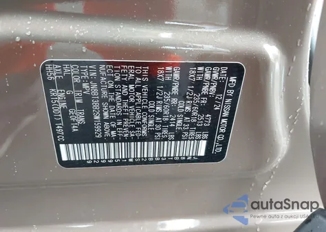 2025 Nissan Rogue Sv Intelligent Awd из США, поврежденный, VIN JN8BT3BB2SW159929